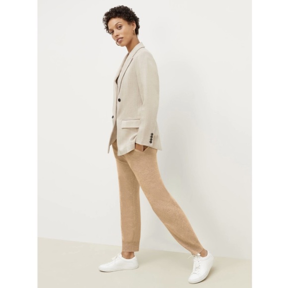 M.M. LaFleur The O'Hara Wool Herringbone Blazer in Ivory Biscuit, Size 12 - Picture 3 of 14